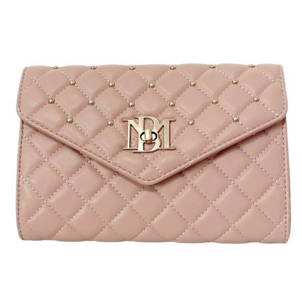 NWT Badgley Mischka Vegan Leather Purse Diamond Quilted Blush Pink Crossbody Bag